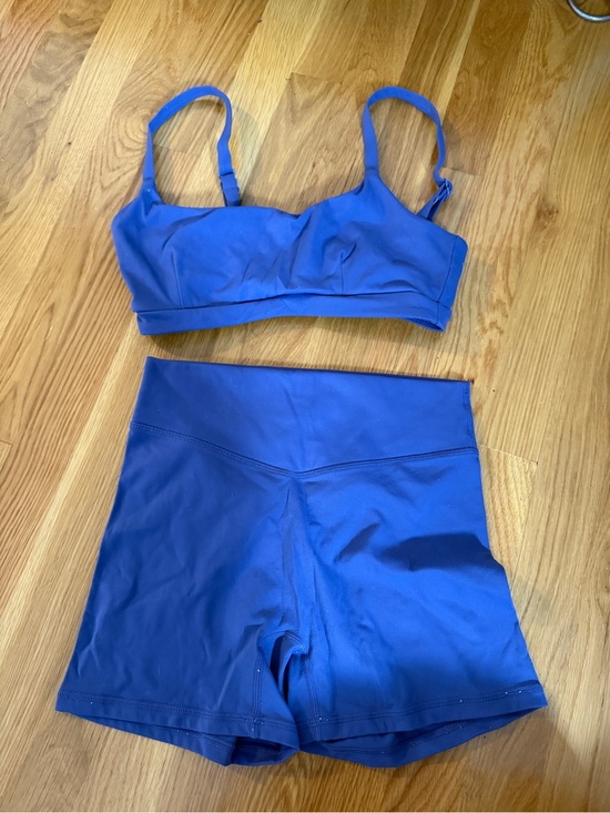 Balance Athletica Pants - Balance Athletica Royal Blue Seamless Bralette & High-Waist Shorts Set